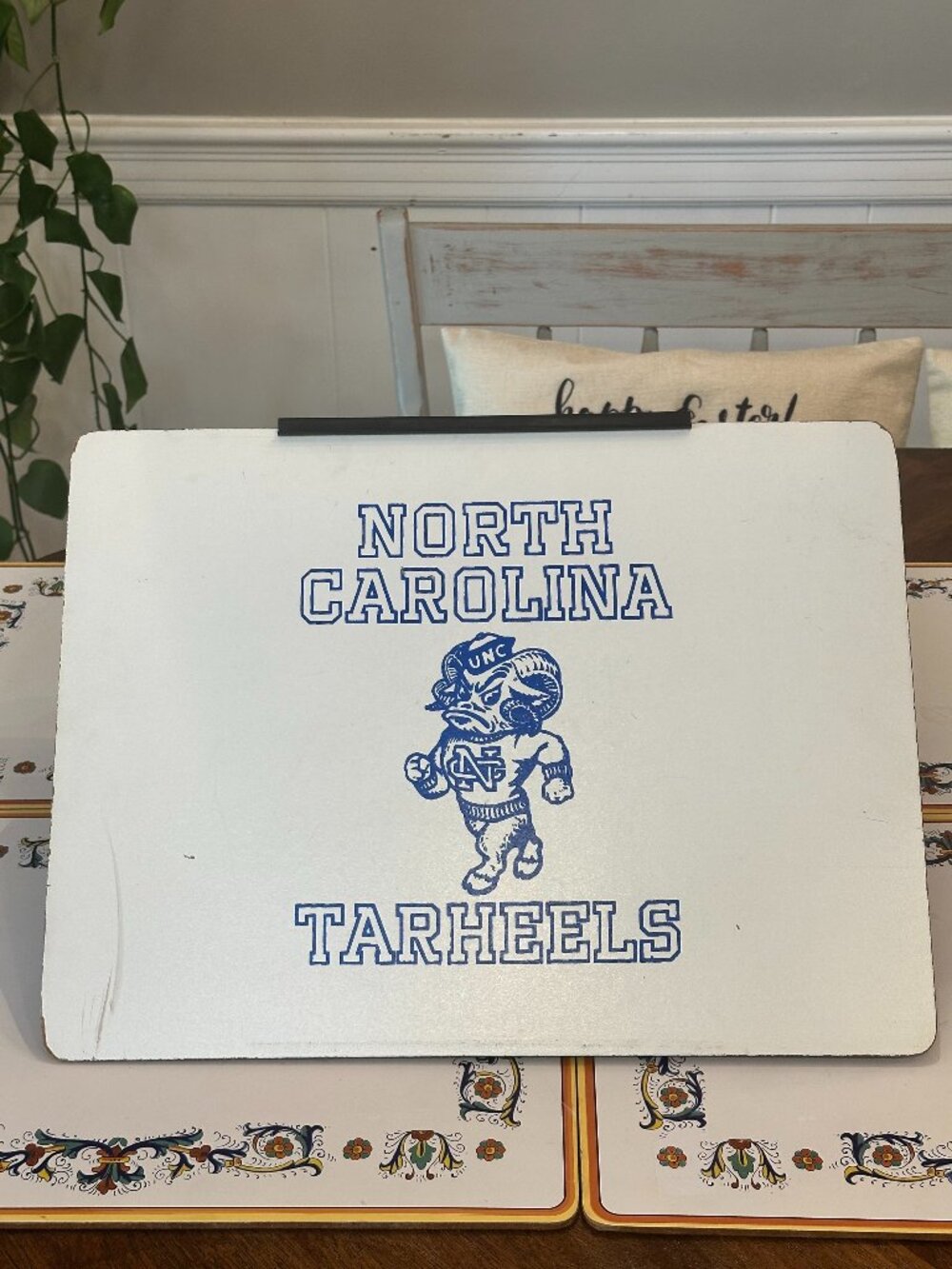 Vintage UNC lap desk tray with styrofoam pellet bottom